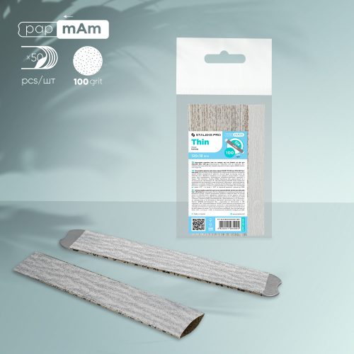 Staleks Ricarica papmAm sottile SMART 22 per lima base dritta - Grana 100 (50 pezzi)