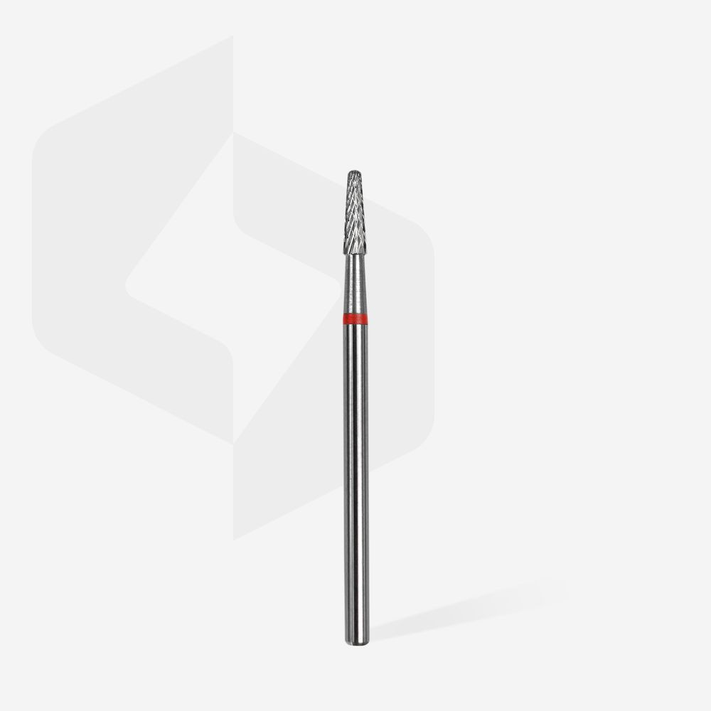 Staleks Punta Carbide Cono, rosso, diametro 2.3 mm - lunghezza punta 8 mm